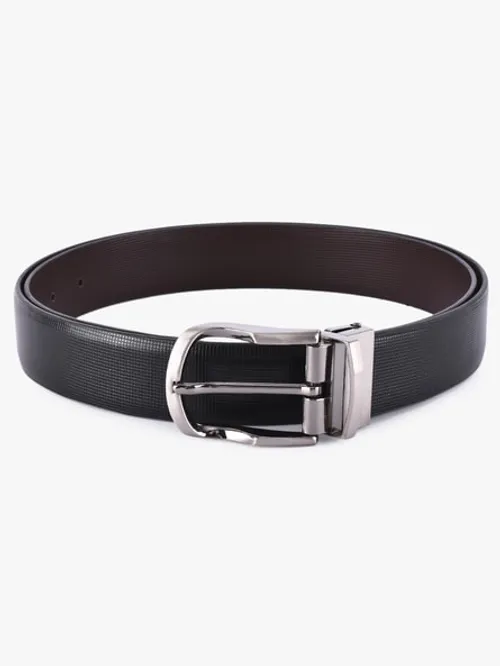 Leather Reversible Belt with Textured Detail