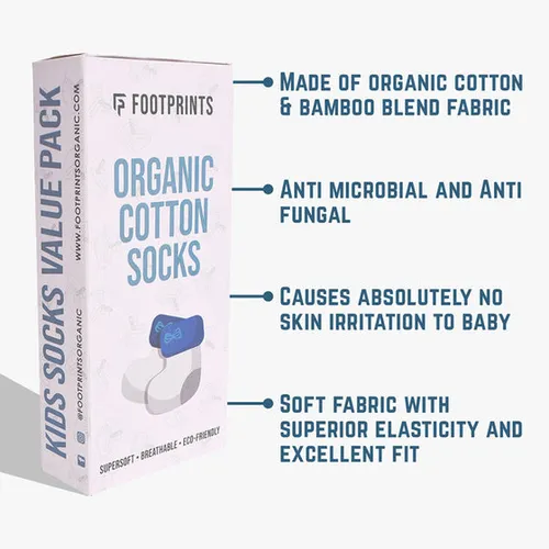 Organic Cotton Socks for Baby Girl | Multicolour | Pack of 3