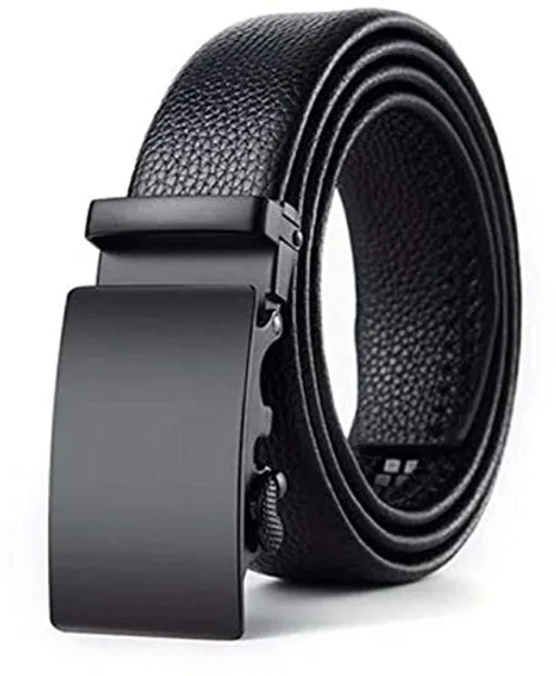 WINSOME DEAL - Men's Casual, Braided Artificial Leather Belt with Auto Lock Buckle (Black, 30)