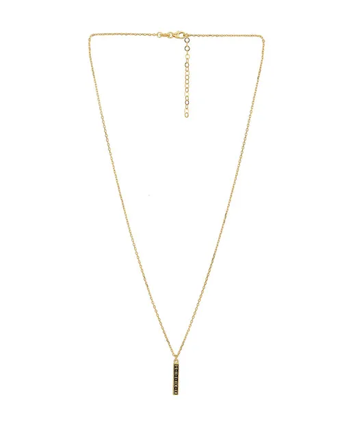 18kt Gold Plated Enamel Pendant with chain for men