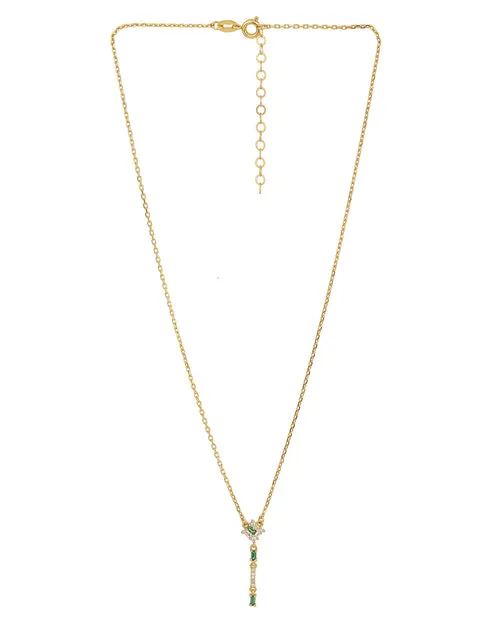 18kt Gold Plated with CZ Y-Necklace for women