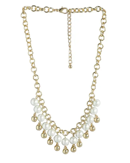 Gold Plated & Pearl Fancy Necklace for women