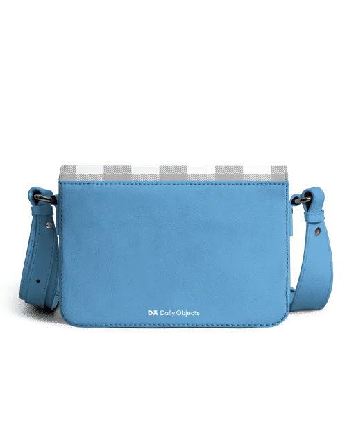Grey Gingham Sol Box Shoulder Bag