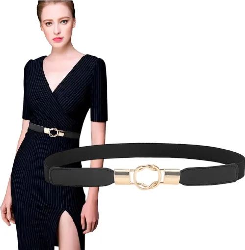 REDHORNS Women Casual, Evening, Formal, Party Black Artificial Leather, Fabric Belt