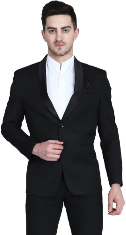 TAHVO Solid Single Breasted Party Men Blazer
