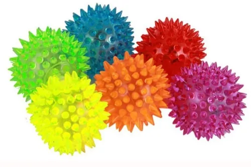 RVM Toys 5 QTY Spike Large Ball W/ LED Lighting Flash & Sound Rubber Light Ball For Kids Crazy Ball