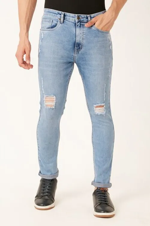 Forever 21 Men Mid Waist Straight Fit Ankle Length Jeans