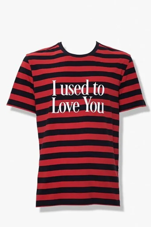 I Used To Love You Graphic Striped Tee