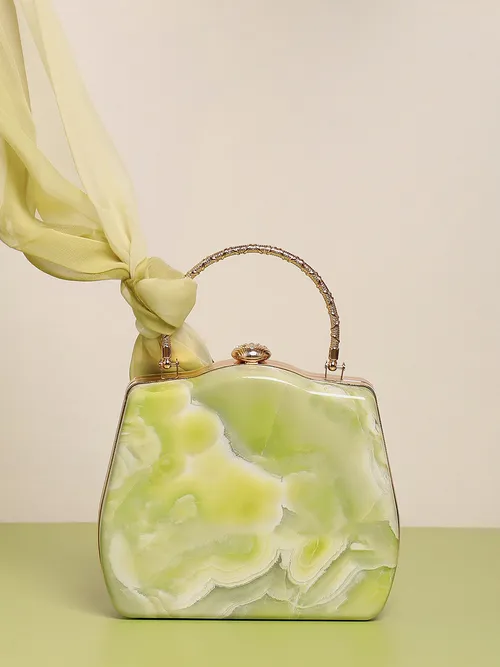 Marble Maven Lime Green Clutch