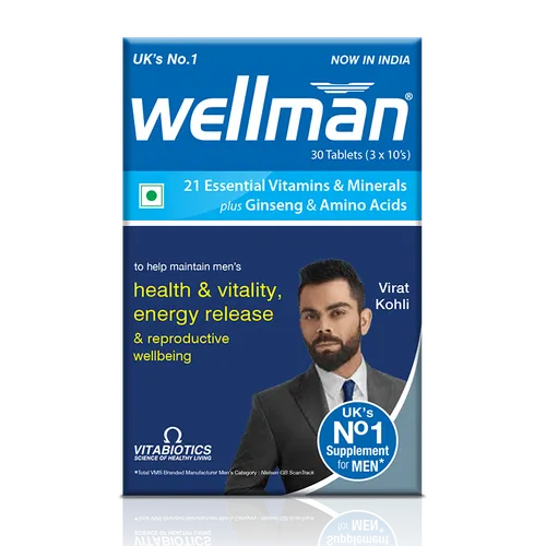 Wellman  - Health Supplements (21 Essential Vitamins and Minerals, With Added Ginseng And Amino Acids) - 30 Tablets