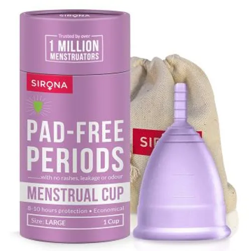 Reusable Menstrual Cup with FDA Compliant Medical Grade Silicone - Large