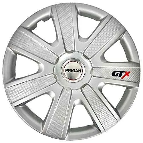 Prigan 4 Pcs 14 inch Polypropylene Silver Wheel Cover Set for Honda Jazz, Gtx-Silver-14-Jazz1