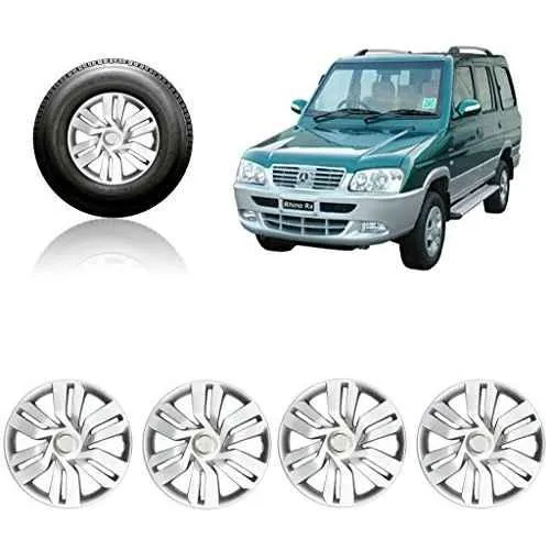 Auto Pearl 4 Pcs 15 inch Silver Car Wheel Cover Set for ICML Rhino