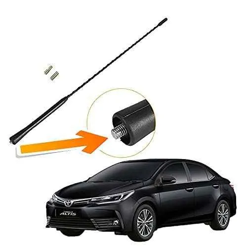 Auto Pearl Black Mount Rubber Mast Flexible Car Roof Antenna with Anti-Theft Design For Toyota Altis2015 ANT072ALT