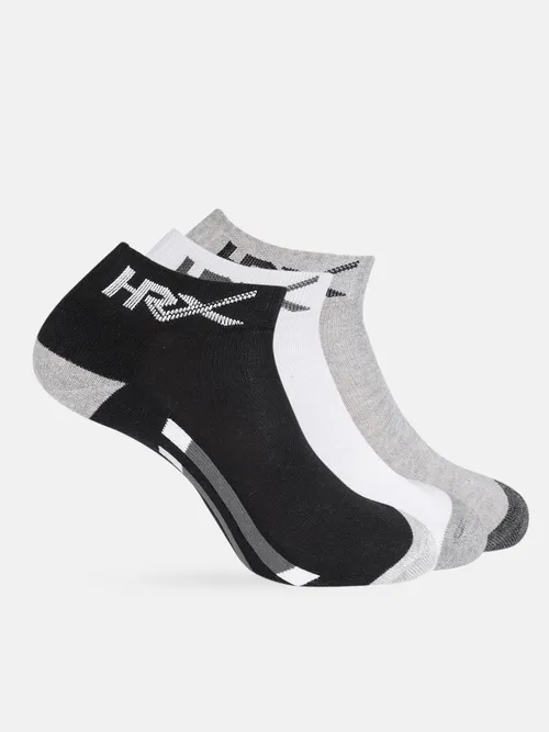 HRX by Hrithik Roshan Men Pack of 3 Patterened Ankle Length Socks