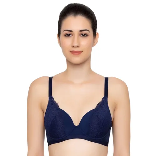 Triumph Style Spotlight Padded Wired Lace T-shirt Bra - Blue