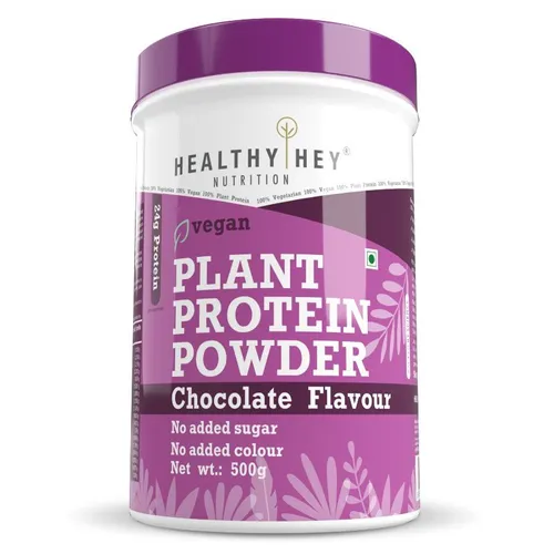 HealthyHey Nutrition Plant Based Vegan Protein Powder, Low Net Carbs - Chocolate