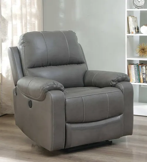 Trieste Leatherette 1 Seater Motorized Recliner in Brown Colour