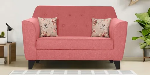 Bali Fabric 2 Seater Sofa in Pink Colour