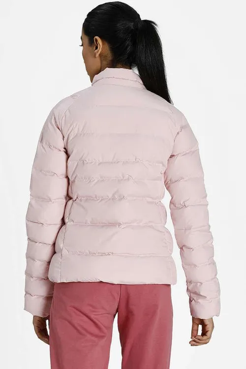 Printed Mock Neck Polyester Women's Active Wear Jacket - Pink