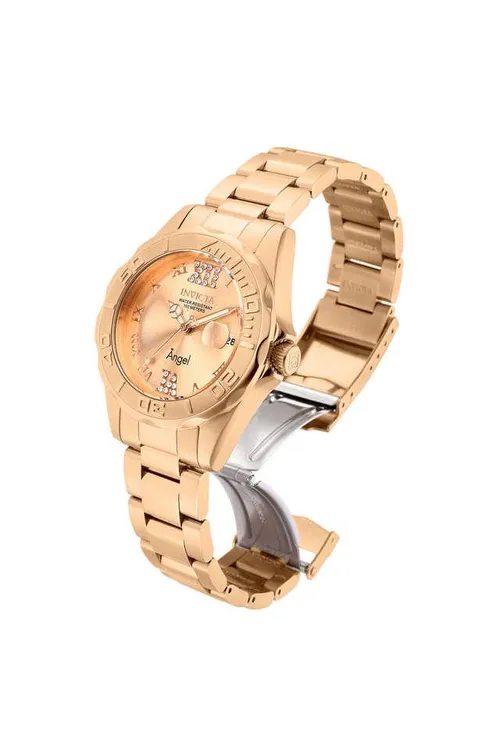 Angel 38 mm Rose Gold Dial Stainless Steel Analogue Watch For Women - INVICTA14398
