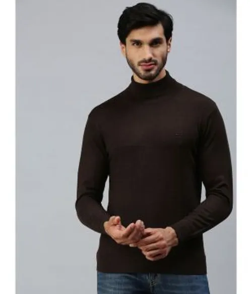 98 Degree North - Brown Woollen Blend Men's Pullover Sweater ( Pack of 1 )