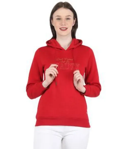 Monte Carlo Cotton Fleece Red Hooded Sweatshirt